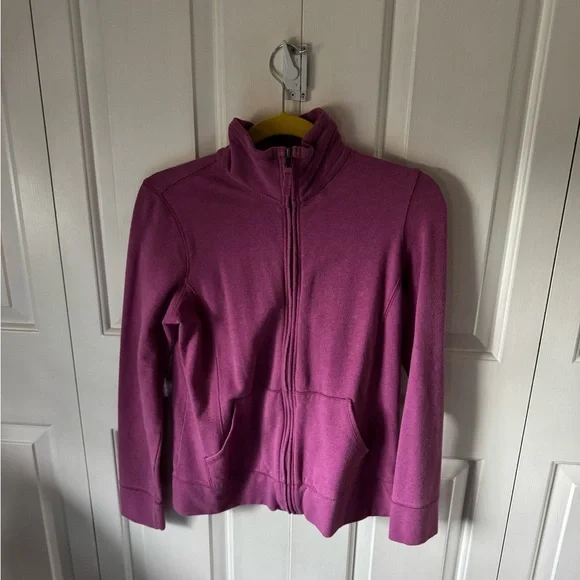 L.L. Bean Plum Fleece Jacket Soft and Stretchy - Picture 7 of 8